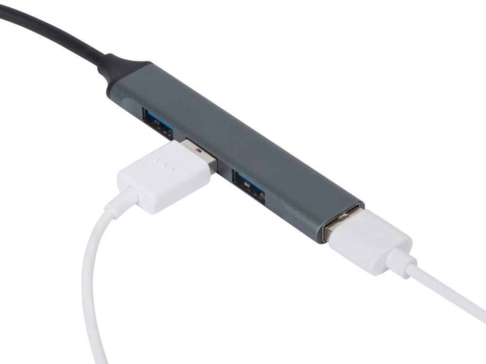 USB-хаб Link с коннектором 2-в-1 USB-C и USB-A, 2.0/3.0, серый-4