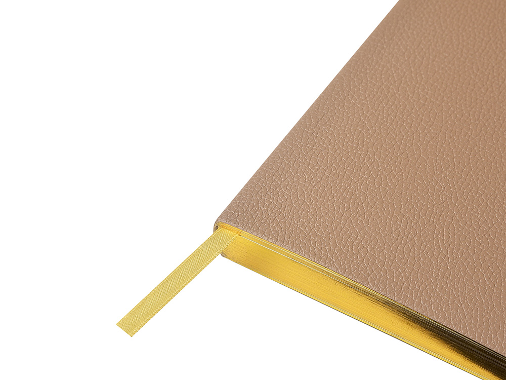 Ежедневник недатированный А5 Total beige с нашивкой, бежевый-3