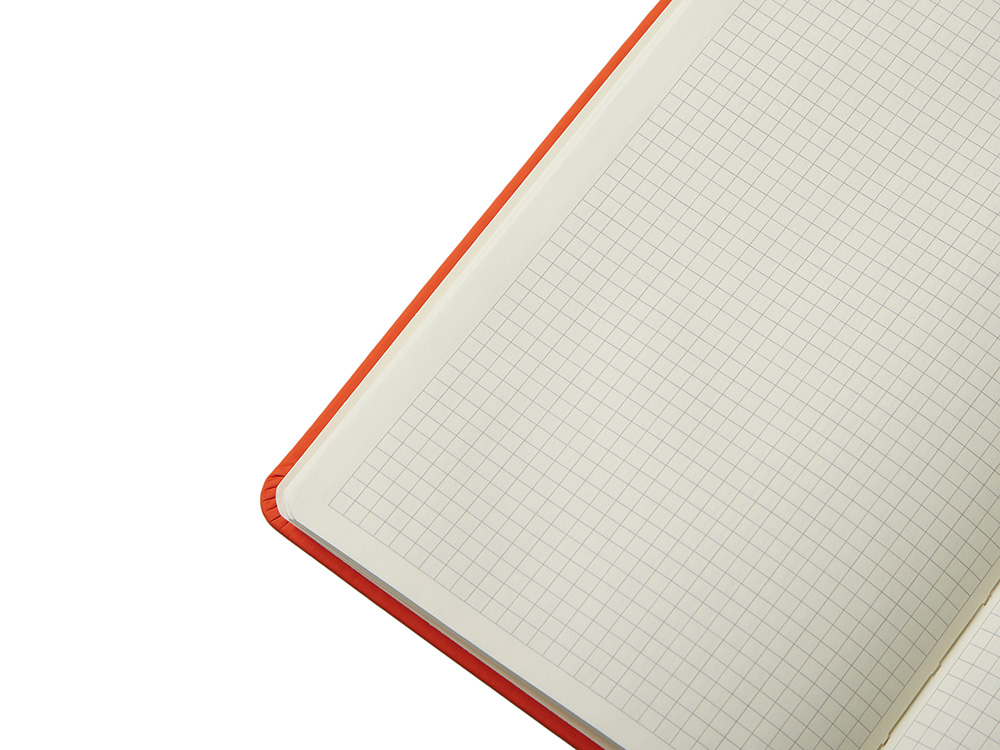 Блокнот в твердой обложке A5 Виспи 2.0 в клетку, оранжевый-4