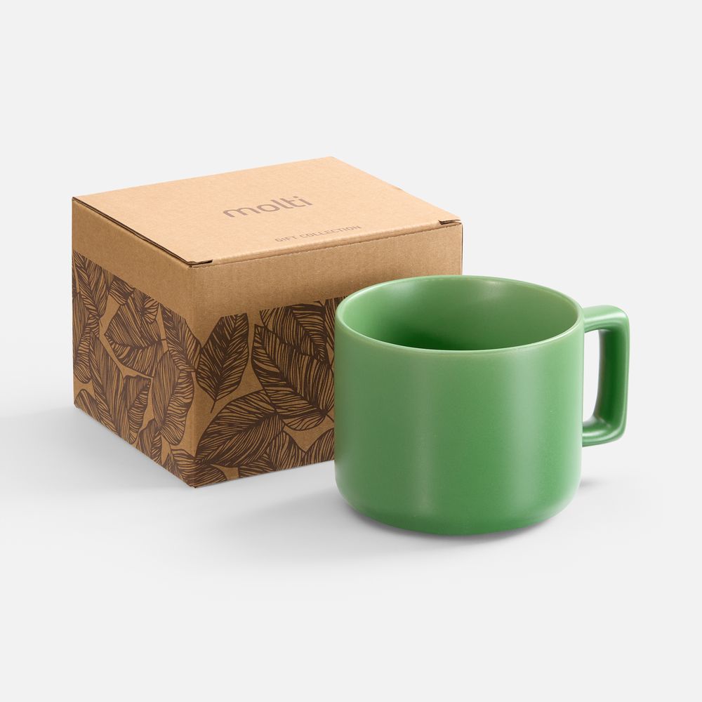 Чашка Jumbo в коробке матовая, зеленая-0