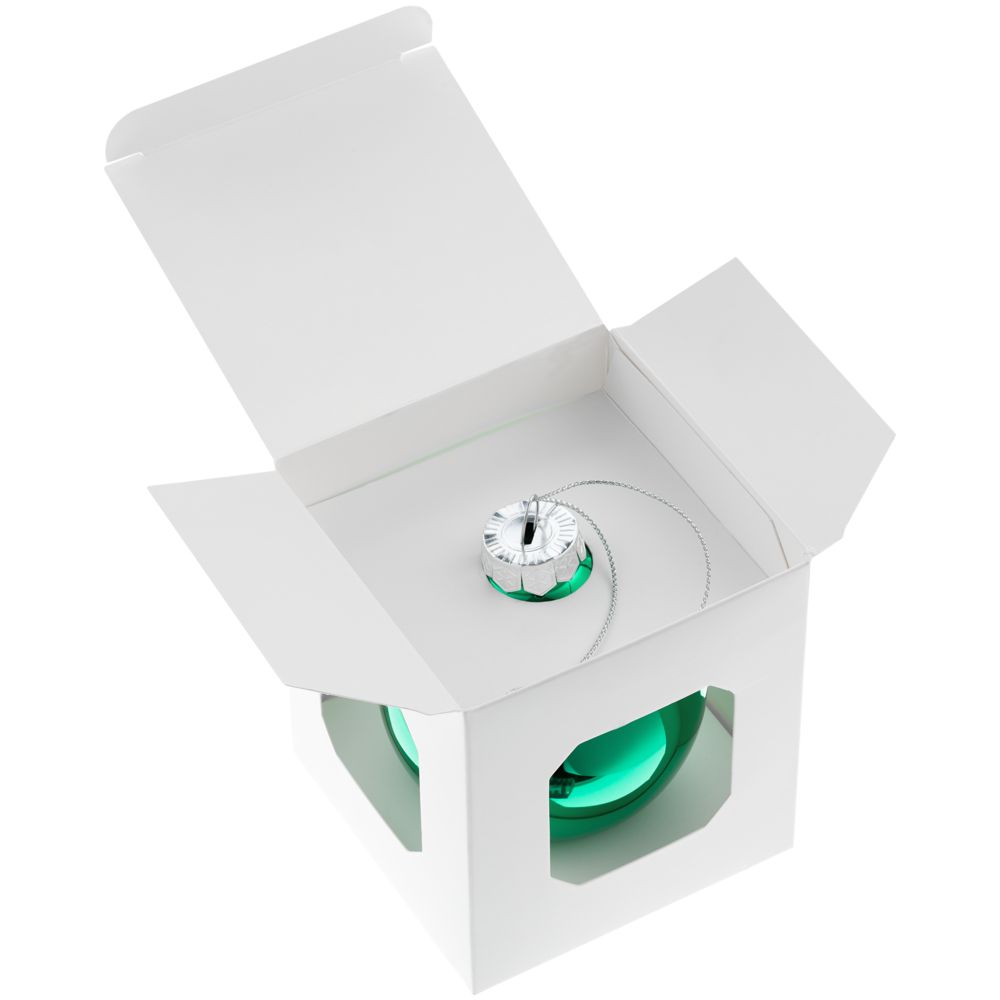 Елочный шар Finery Gloss, 8 см, глянцевый зеленый-1