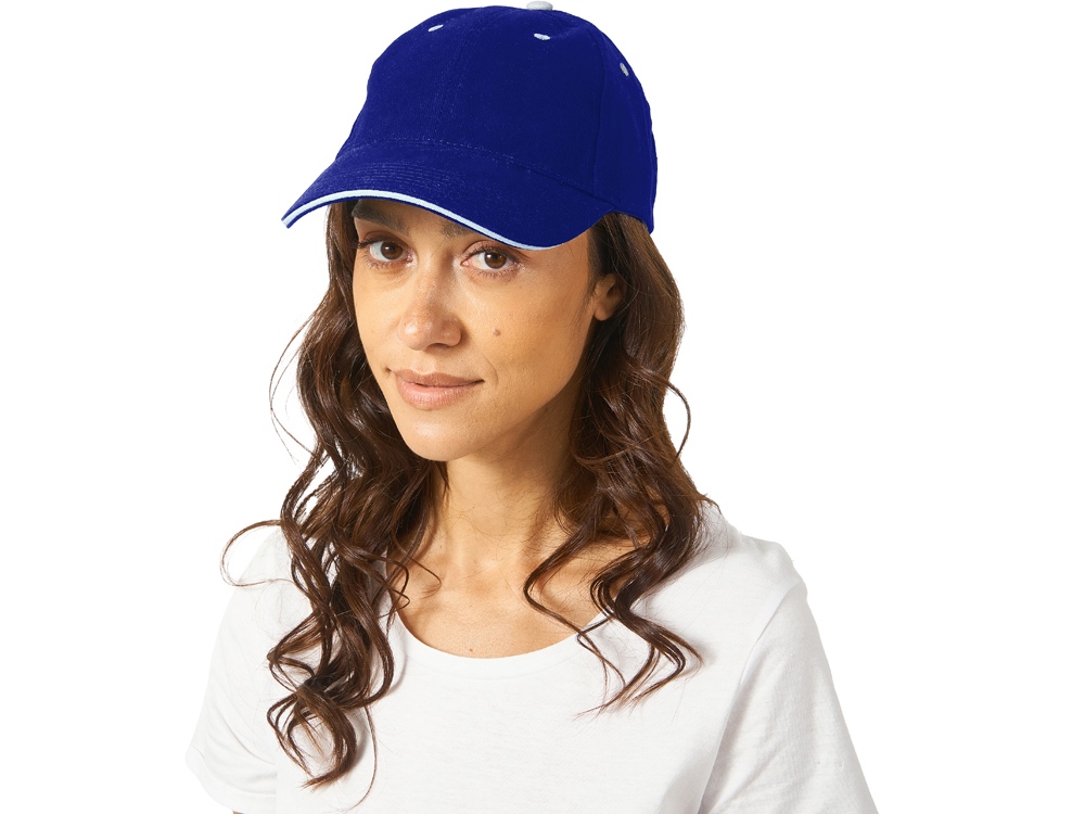 Бейсболка New Castle 6-ти панельная, кл синий/натуральный-2