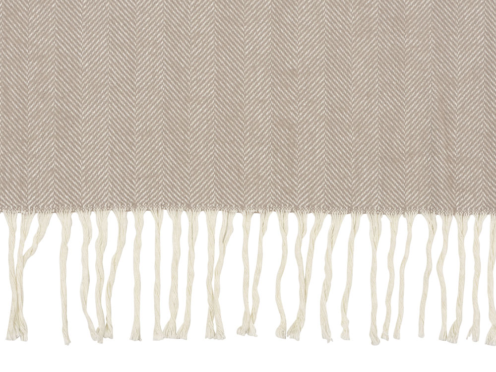 Плед Ёлочка 150х180 см. ПРЕМИУМ (бежевый однотонное)-4