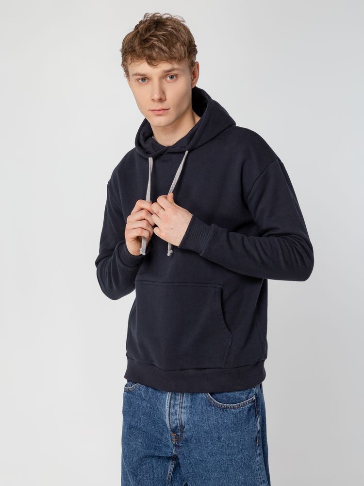 Толстовка с капюшоном Unit Kirenga Heavy, темно-синяя-7