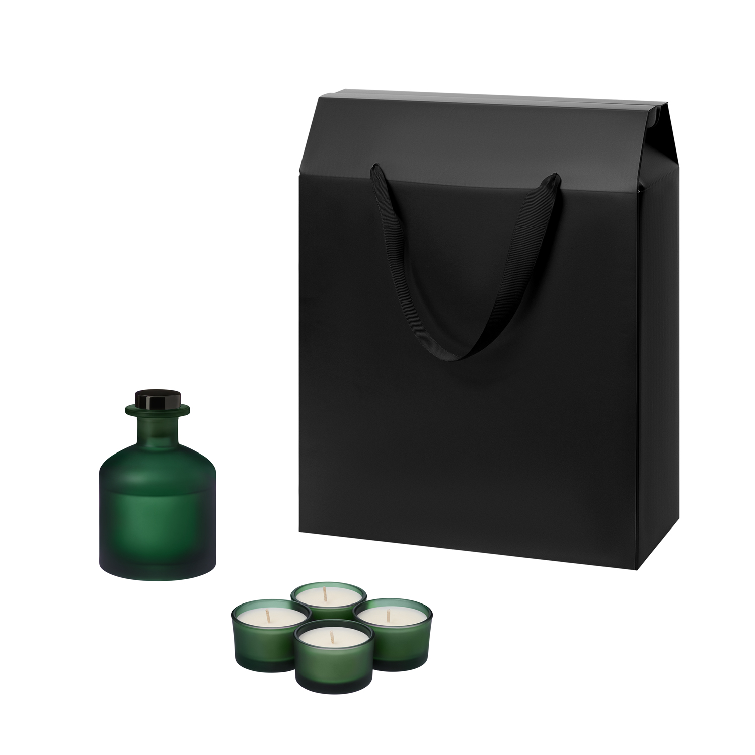 Подарочный набор Sento, Mizu, зеленый (свечи, диффузор)-0