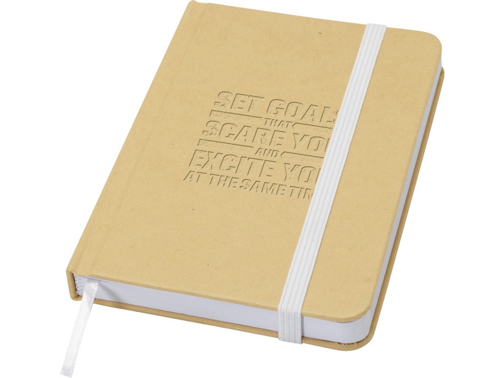 Reed блокнот формата А6 из переработанного материала в твердой обложке с простыми страницами - Белый-5