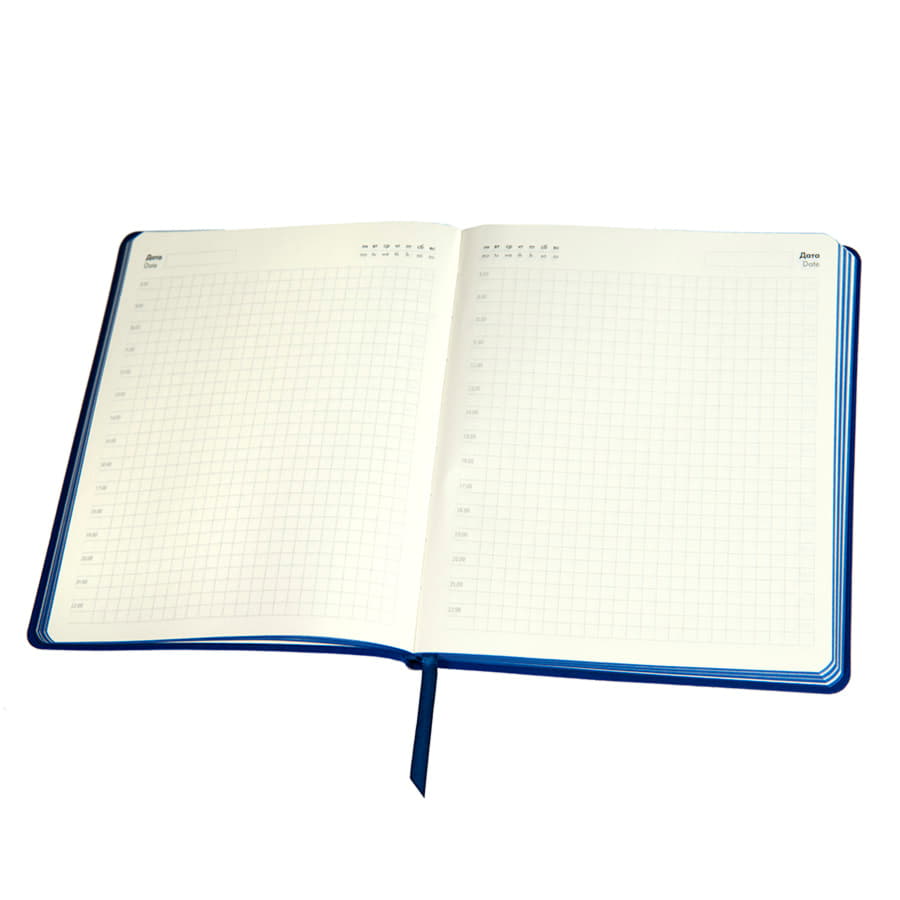 Ежедневник недатированный Arti, B6+, серебристый, блок в клетку, синий обрез, серебристый, синий-2