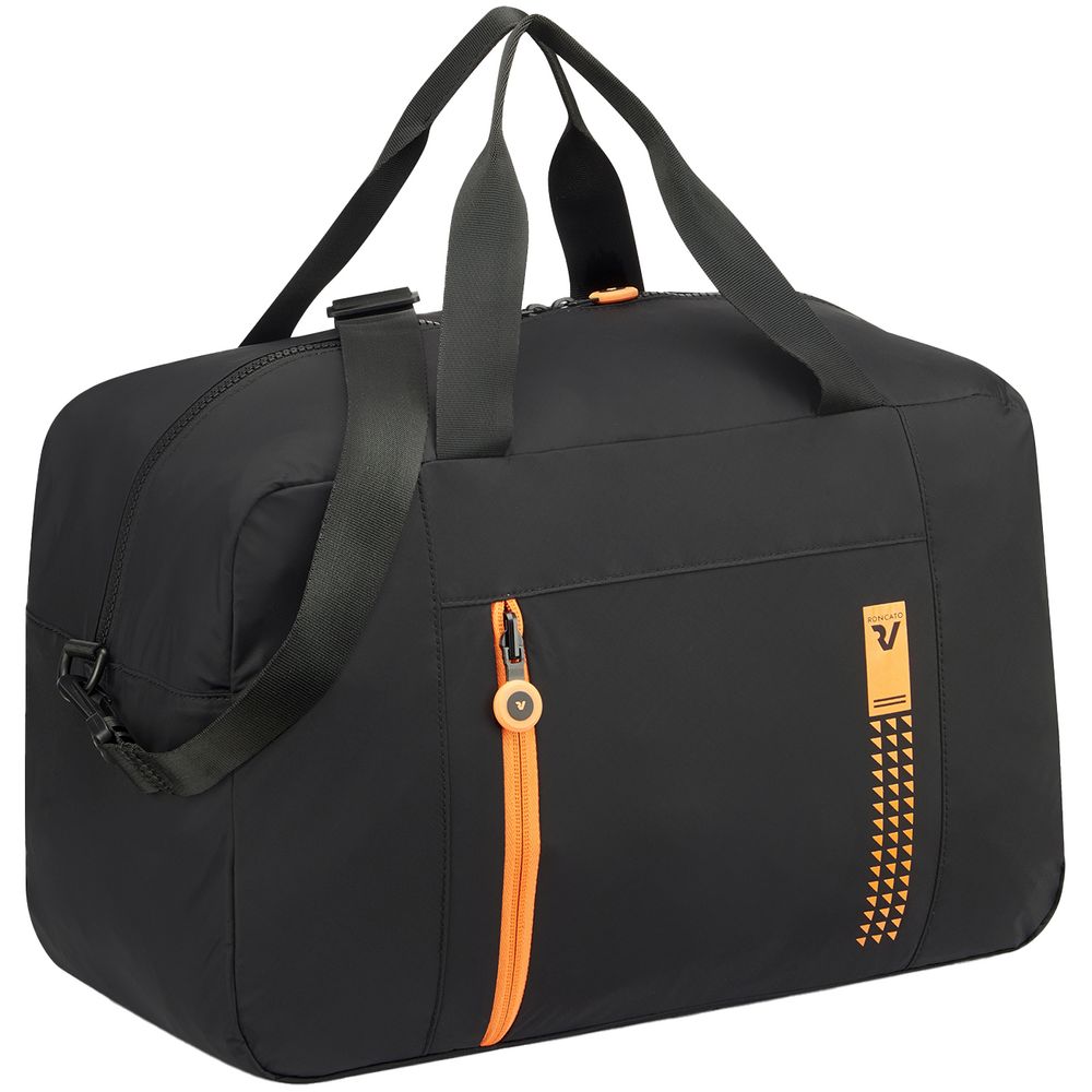 Сумка дорожная Compact Neon, черная с оранжевым-0