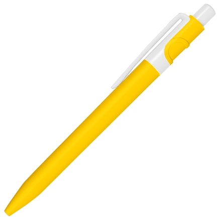 Ручка шариковая пластиковая Ravena Color, Желтый/Белый-0