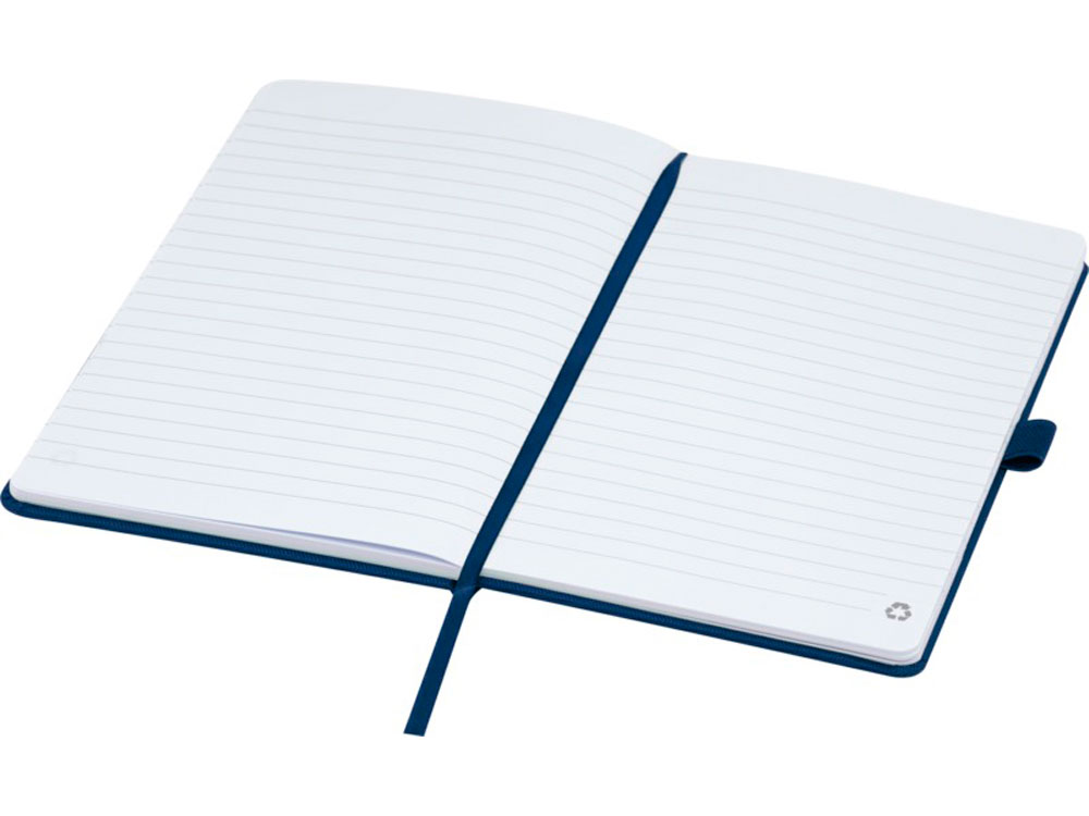 Блокнот Honua форматом A5 из переработанной бумаги с обложкой из переработанного ПЭТ, темно-синий-3