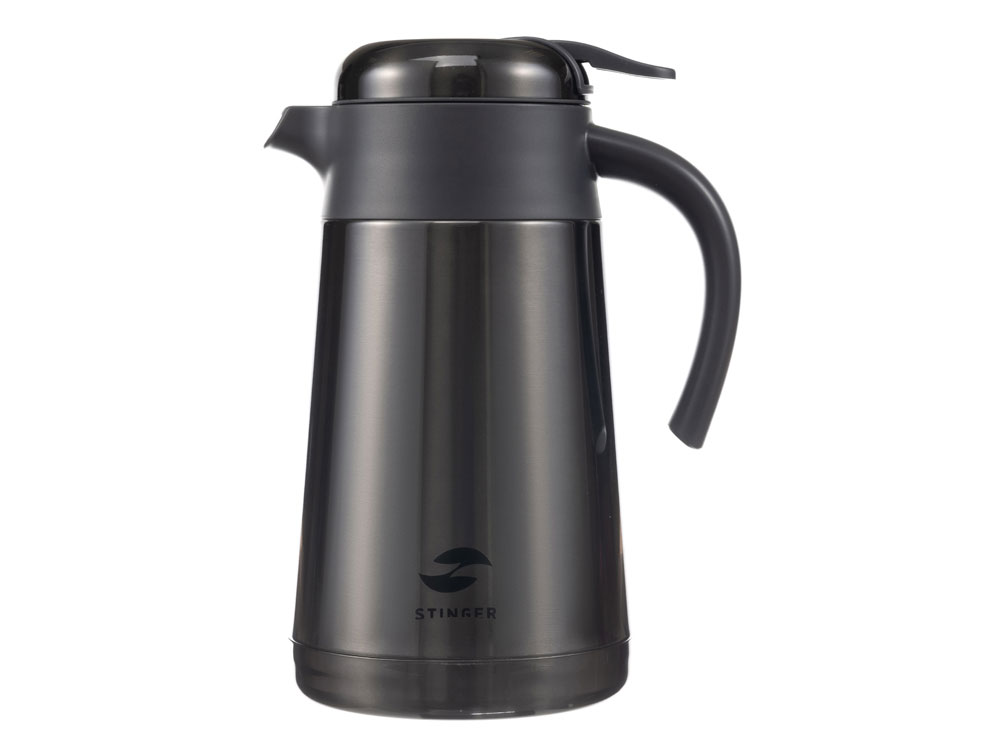 Термокофейник Stinger, 1,6 л, нержавеющая сталь, чёрный, 18 x 13,6 x 25,9 см-0