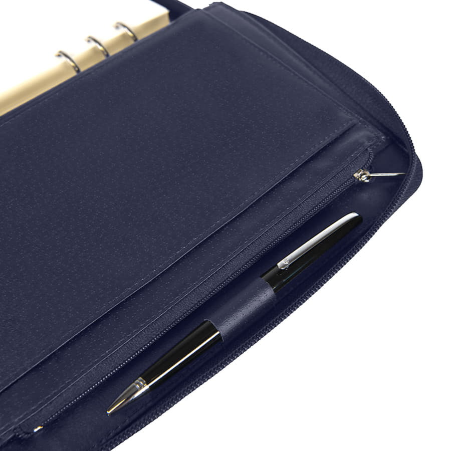 Ежедневник недатированный Chief , A5, на молнии, темно-синий, кремовый блок, подарочная коробка, темно-синий-3