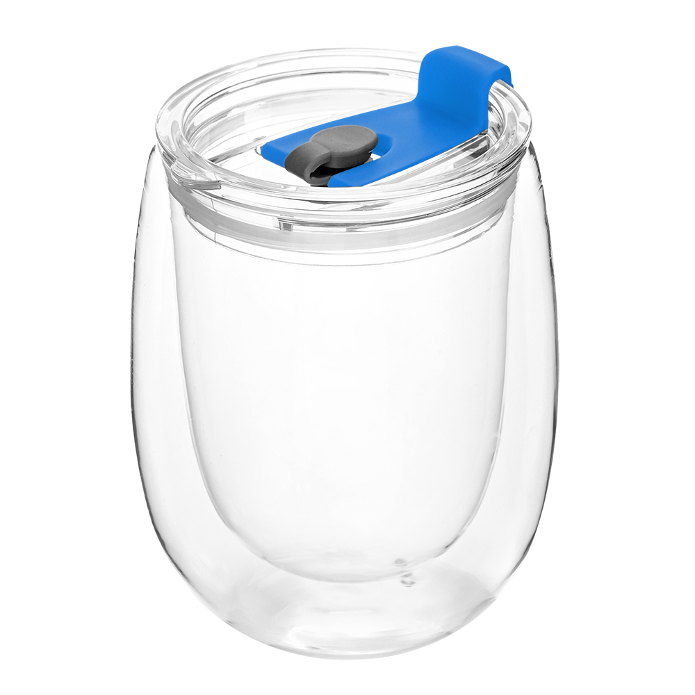 Стакан стеклянный Mango To Go, Белый/ синий-1