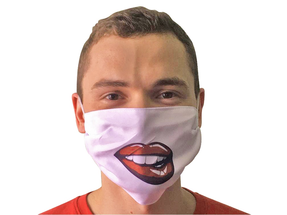 Маска для лица многоразовая для сублимации, размер M-L, белый-7