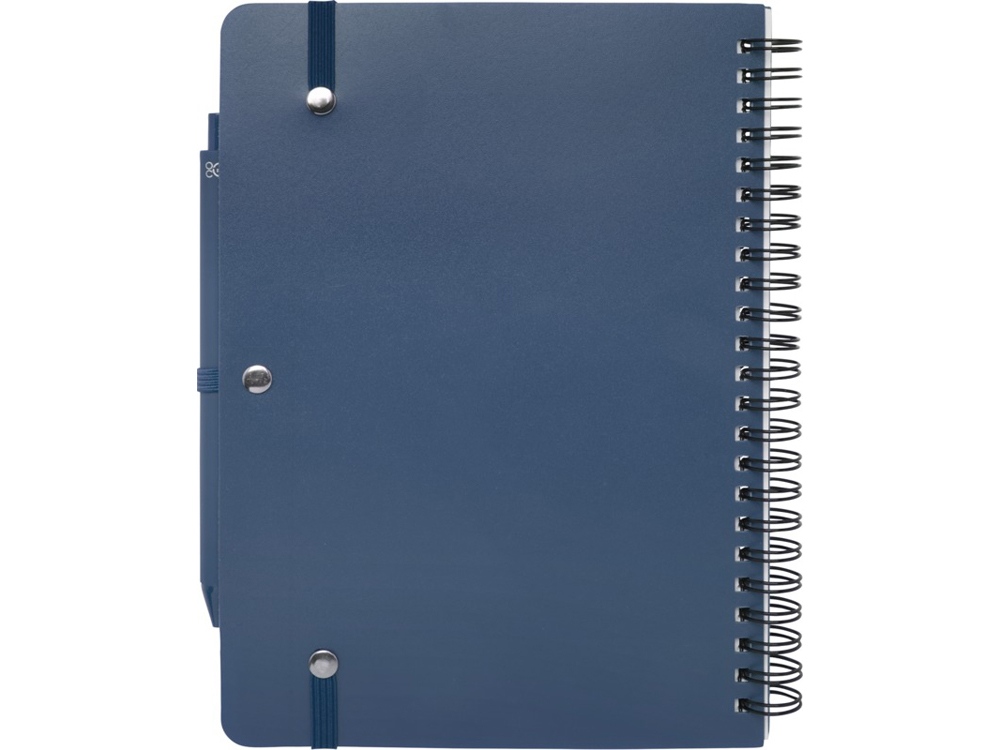 Блокнот Thalaasa формата А5 в твердой обложке из океанического пластика с шариковой ручкой - Синий-2