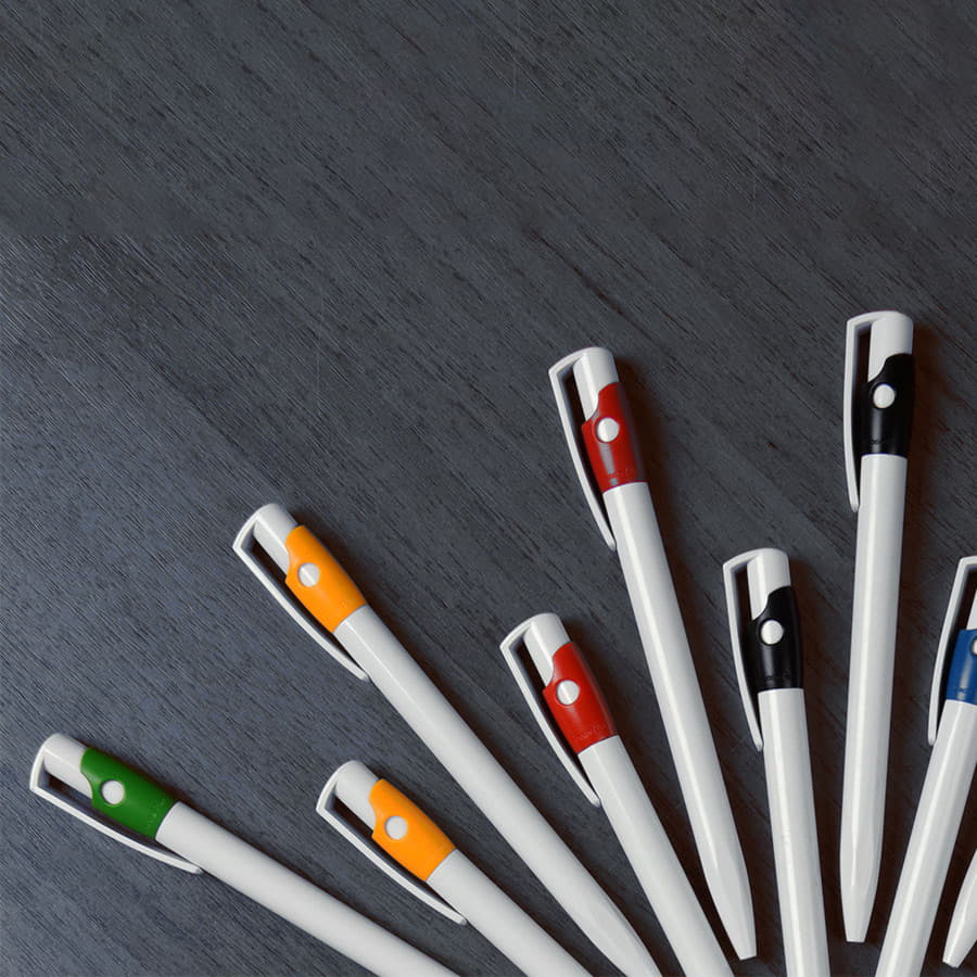 Ручка шариковая KIKI, белый, ярко-желтый-3