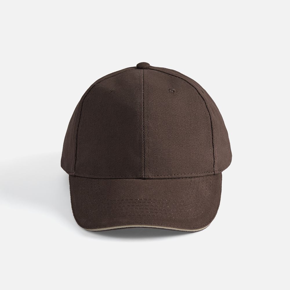 Бейсболка Buffalo, коричневая с бежевым-1