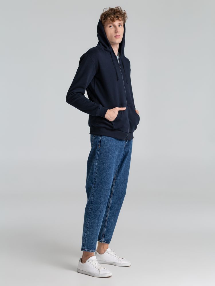 Толстовка на молнии с капюшоном Siverga Heavy 2.0, темно-синяя-7