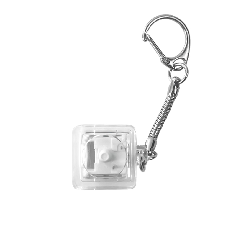 Брелок PUSH ME с LED подсветкой, Белый-3