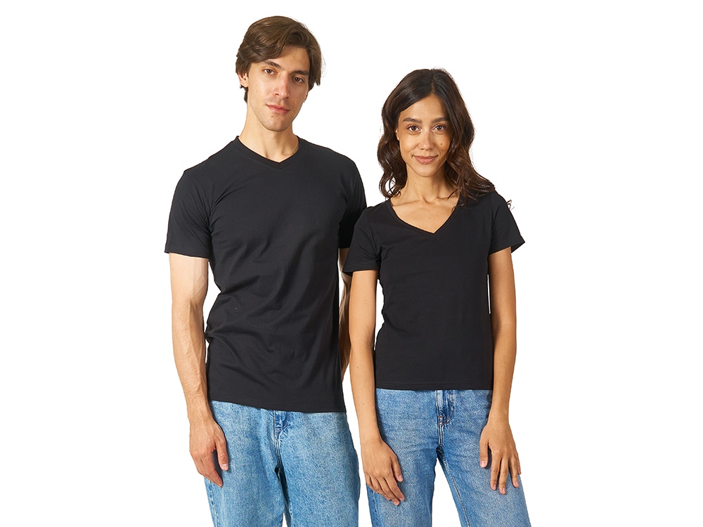 Футболка Heavy Super Club женская с V-образным вырезом, черный-4