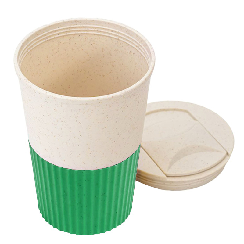 Термостакан пластиковый Wavy с манжетой, Зелёный-2