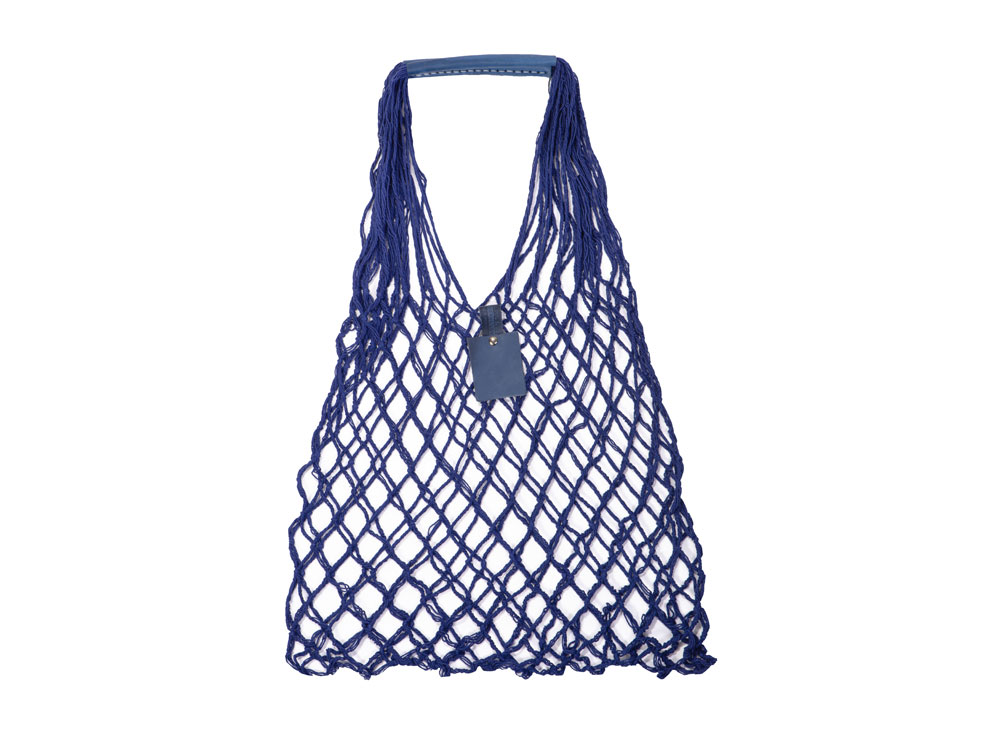 Авоська Dream L наплечная 25 литров с кожаными ручками, синий (12)-0