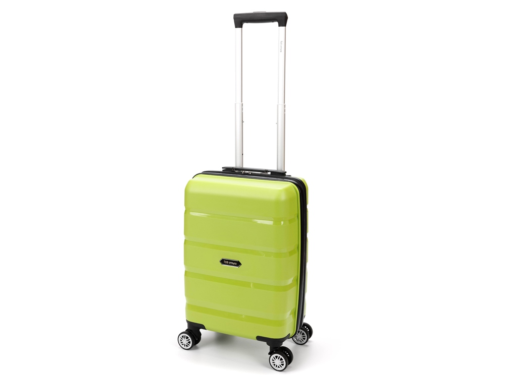 Чемодан TORBER В Отпуск, салатовый, полипропилен, 33 х 22 х 53 см, 35 л-0