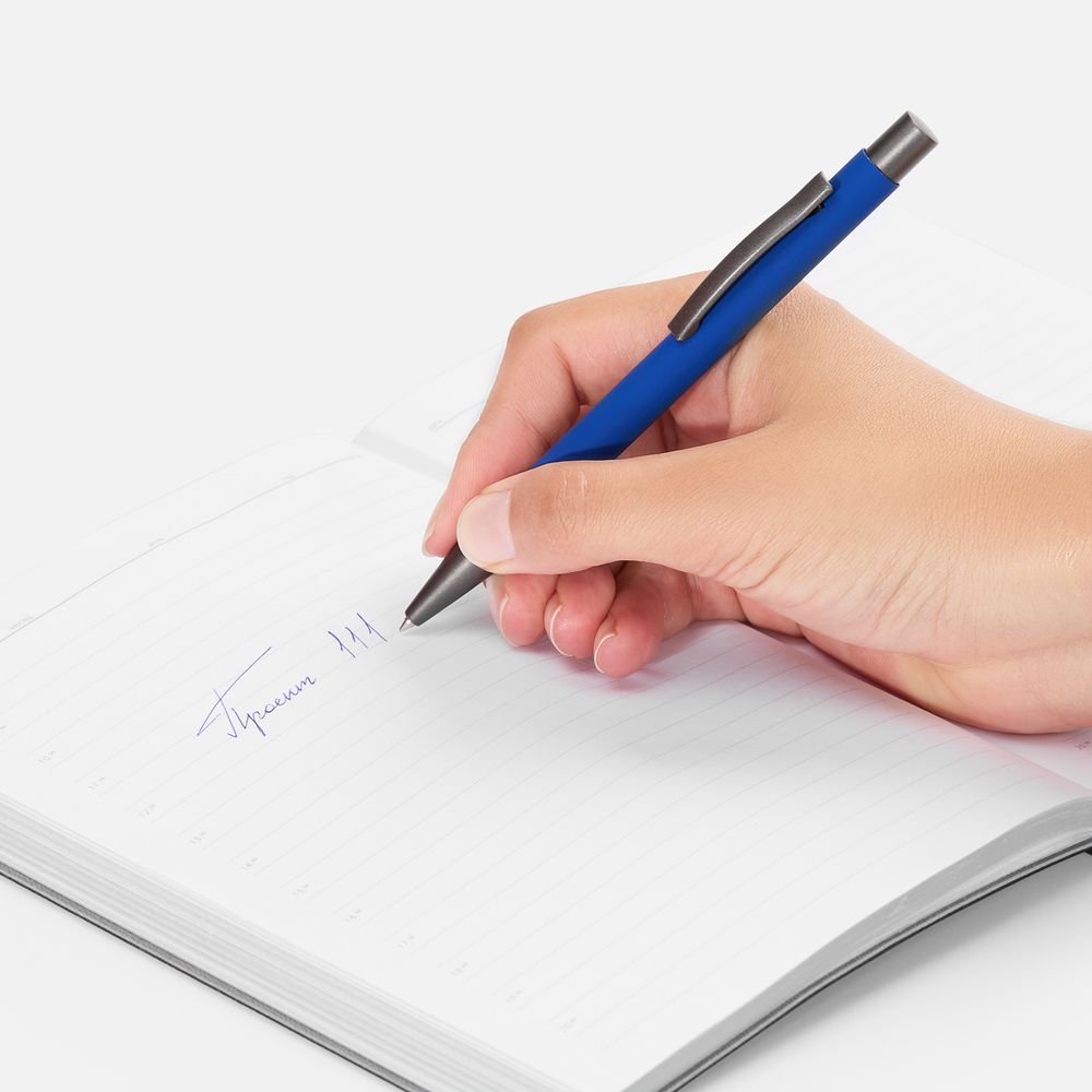 Ручка шариковая Atento Soft Touch, ярко-синяя-2