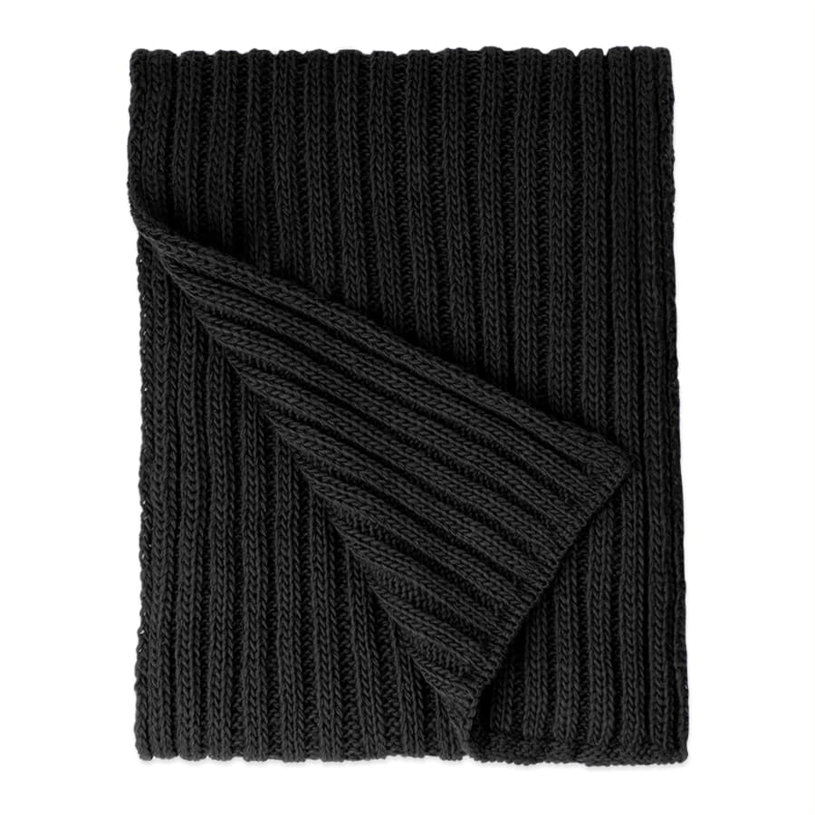 Шарф вязаный НАСВЯЗИ© шерсть/акрил, черный-1