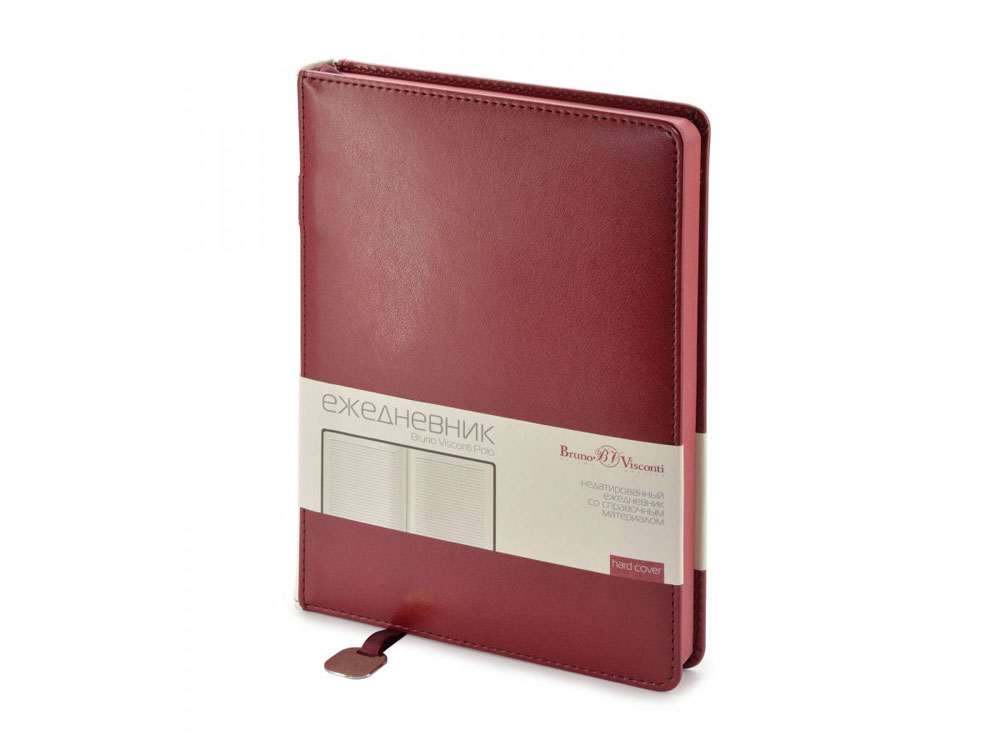 Ежедневник А5 недатированный Polo, бордовый-0