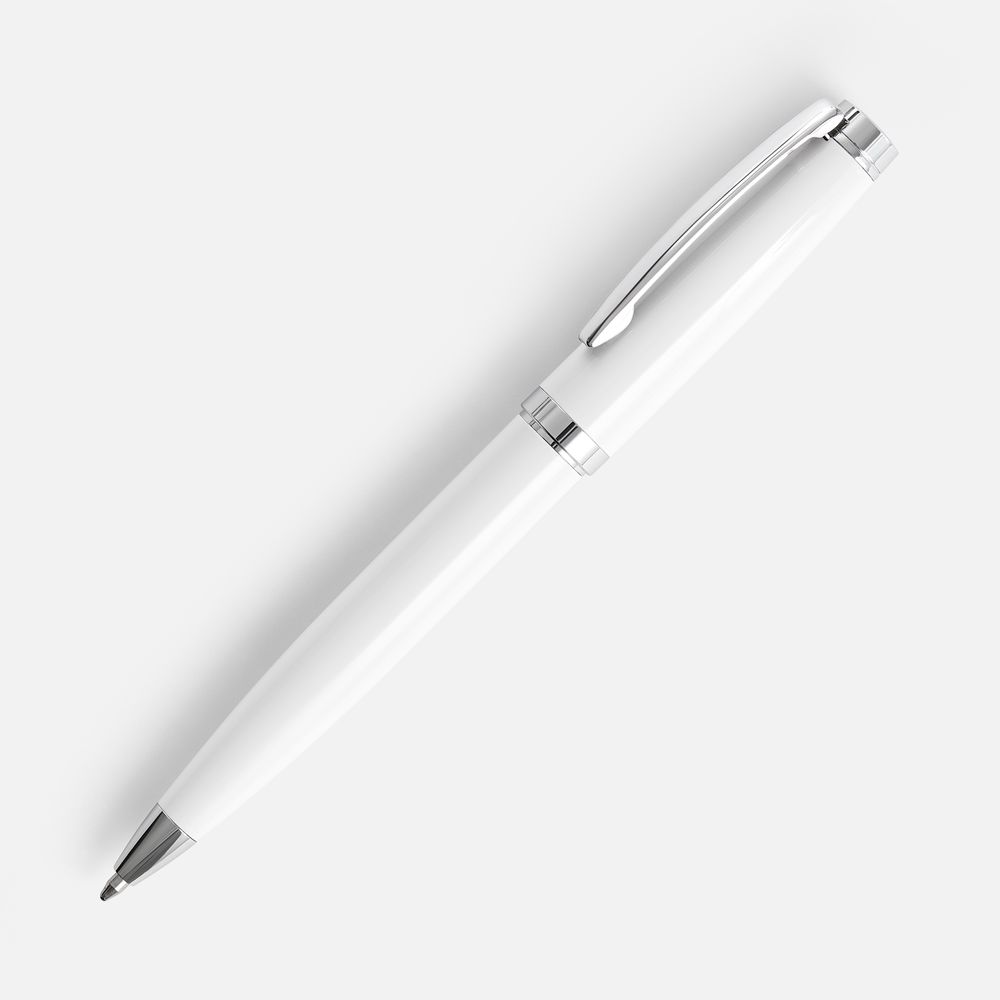 Ручка шариковая Letra Chrome, глянцевая, белая-0
