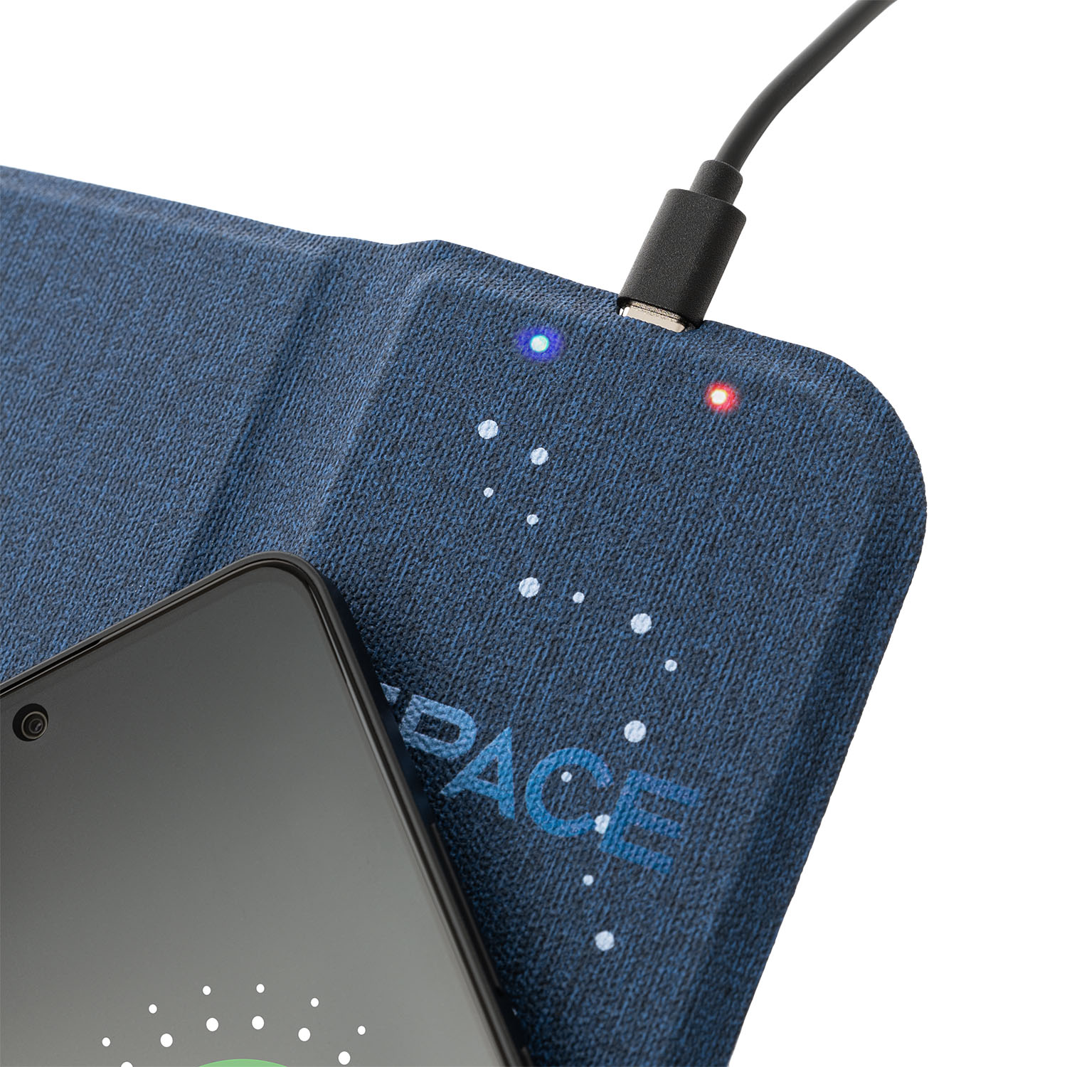 Коврик для мыши с беспроводным зарядным устройством 15W Онор (Honor), синий-9