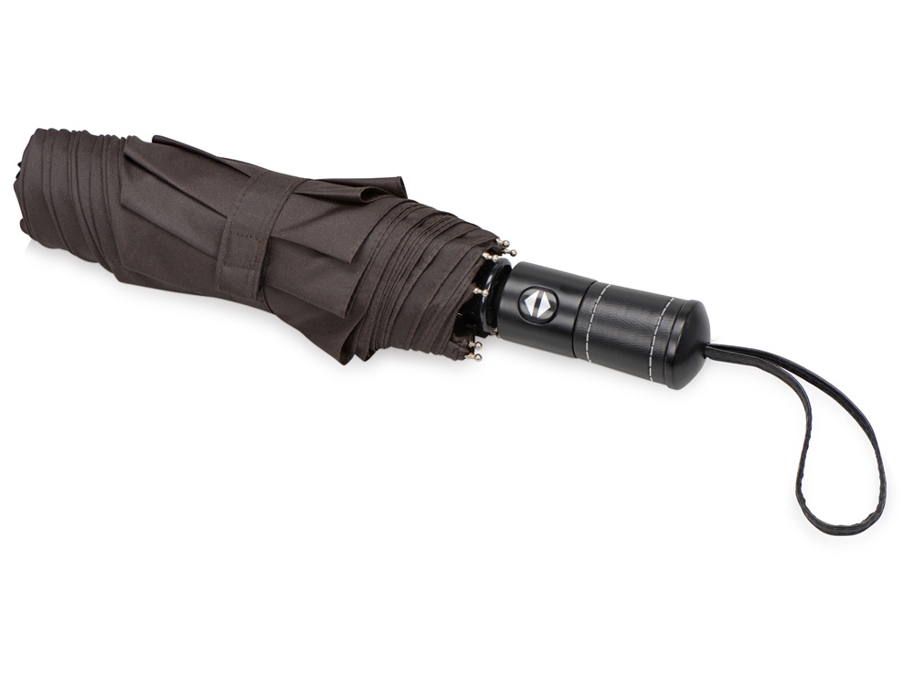 Зонт складной Ontario, автоматический, 3 сложения, с чехлом, коричневый-2