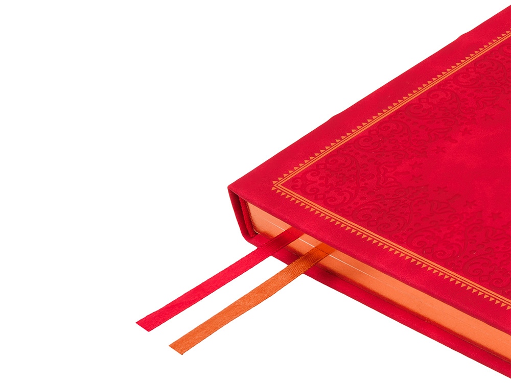 Ежедневник недатированный А4 Royal, красный с бронзовым срезом-3