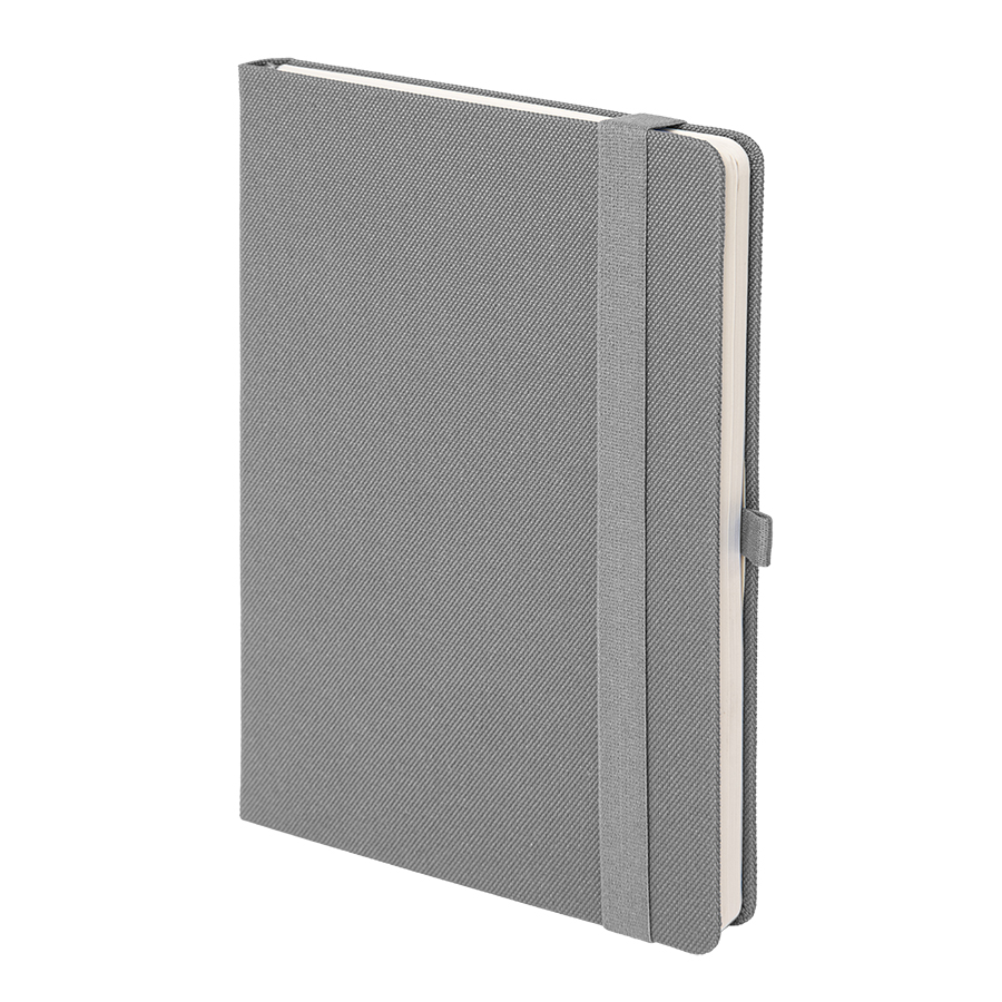 Бизнес-блокнот OXI, A5, серый, твердая обложка, RPET, в линейку, серый-0