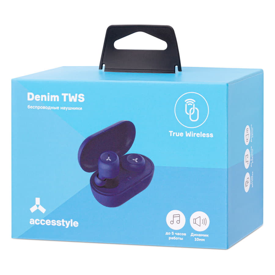 Беспроводные наушники ACCESSTYLE DENIM TWS, синие, синий-5