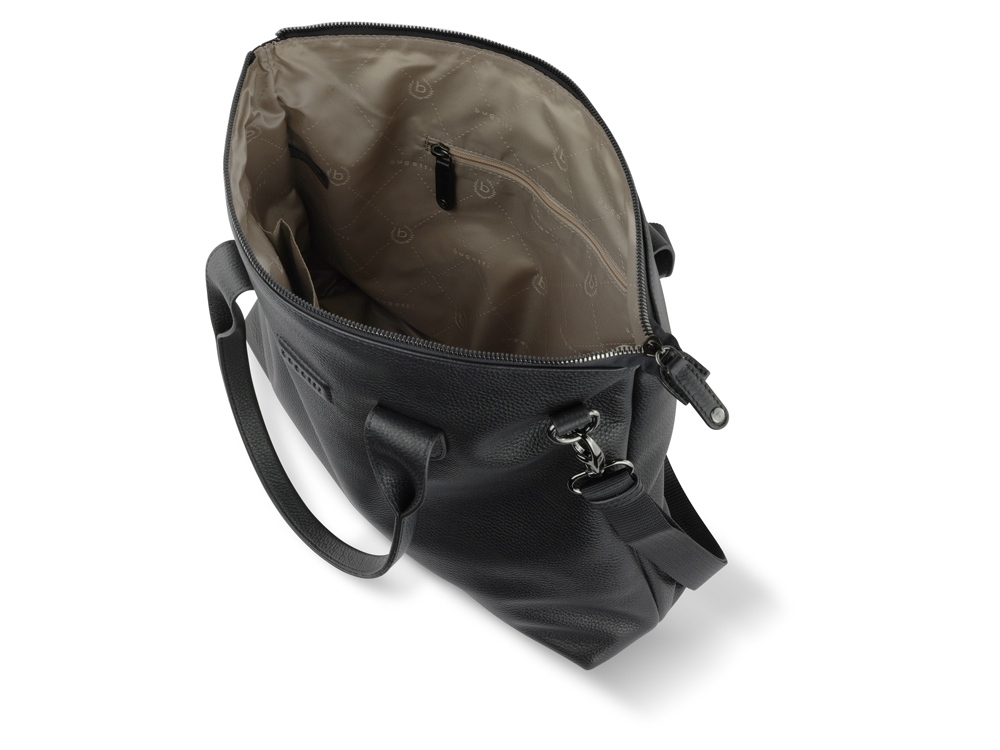 Сумка-шоппер BUGATTI ЭЛЬЗА | ELSA, чёрная, воловья кожа/полиэстер, 46х11х31,5 см-4