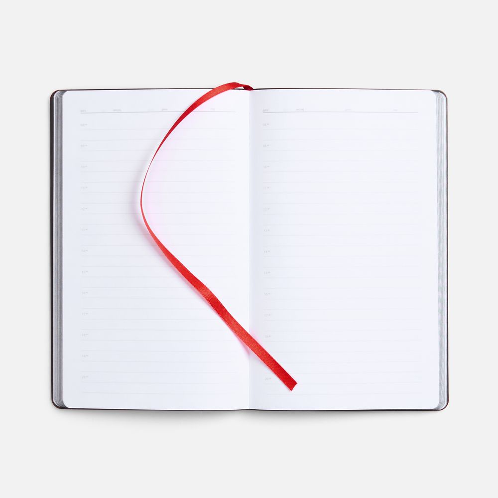 Ежедневник Trait, недатированный, черный с красным-4