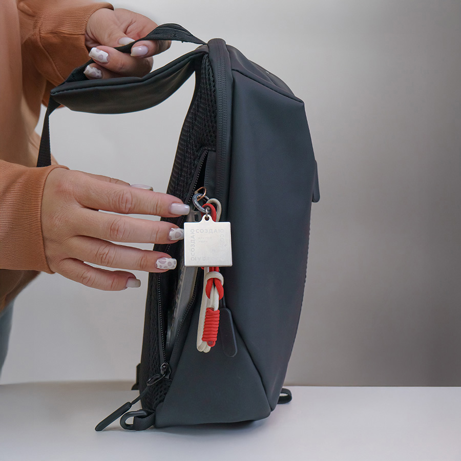 Сумка на плечо  водостойкая "Sling", чёрный, 33 х 18 х11 см, 100%  полиуретан, черный-10