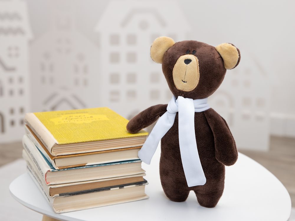 Мягкая игрушка Beastie Toys, мишка с белым шарфом-2