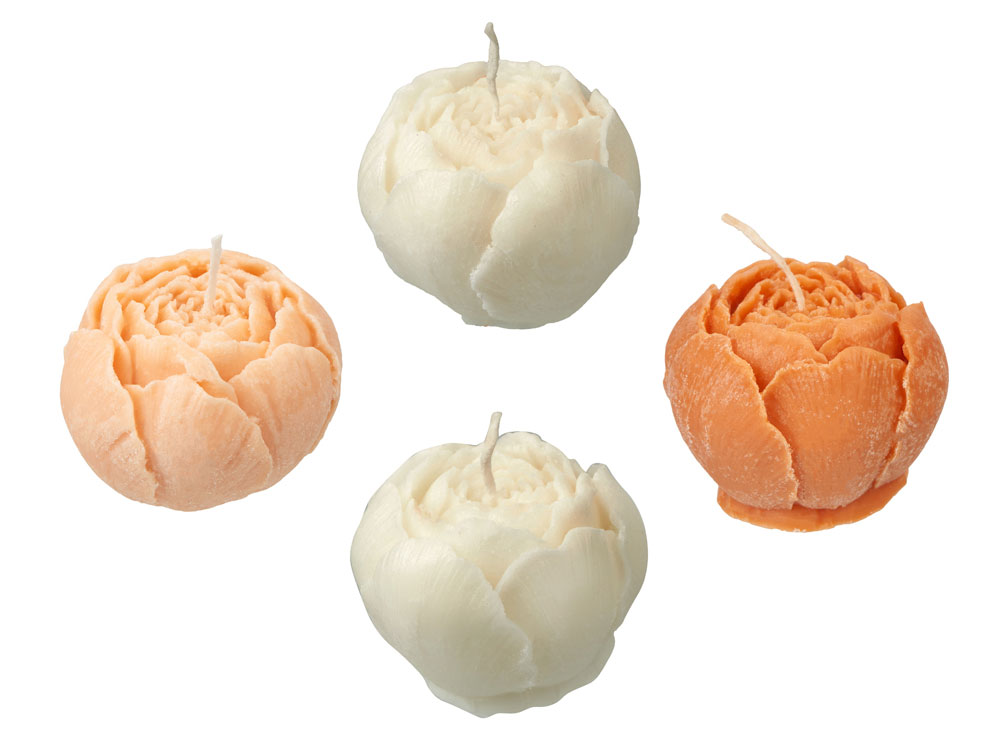 Набор свечей на подставке Пионы-2