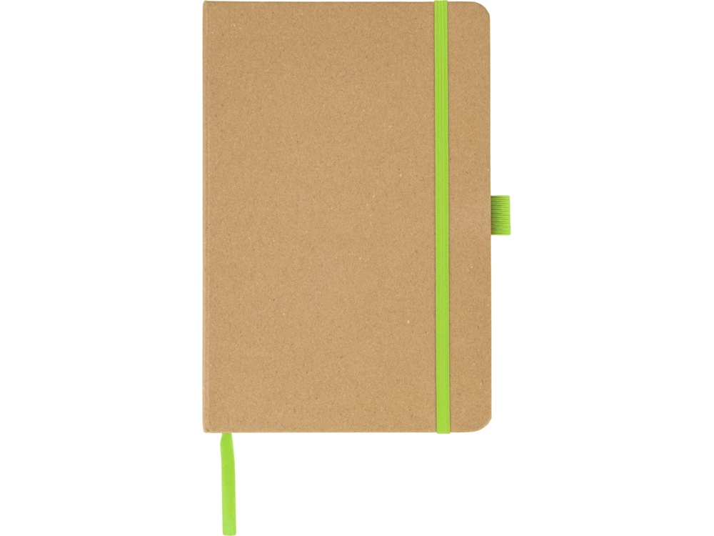 Блокнот A5 Sevilia Color, твердая обложка из крафта, 80 листов, цветной срез и форзац, натуральный/зеленое яблоко-3