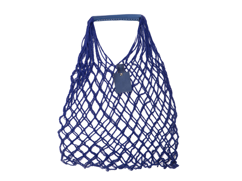 Авоська Dream М old style 15 литров с кожаными ручками, синий (12)-0