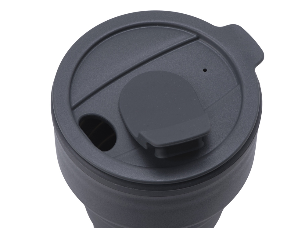 Силиконовый складной стакан GoCup, темно-серый-4