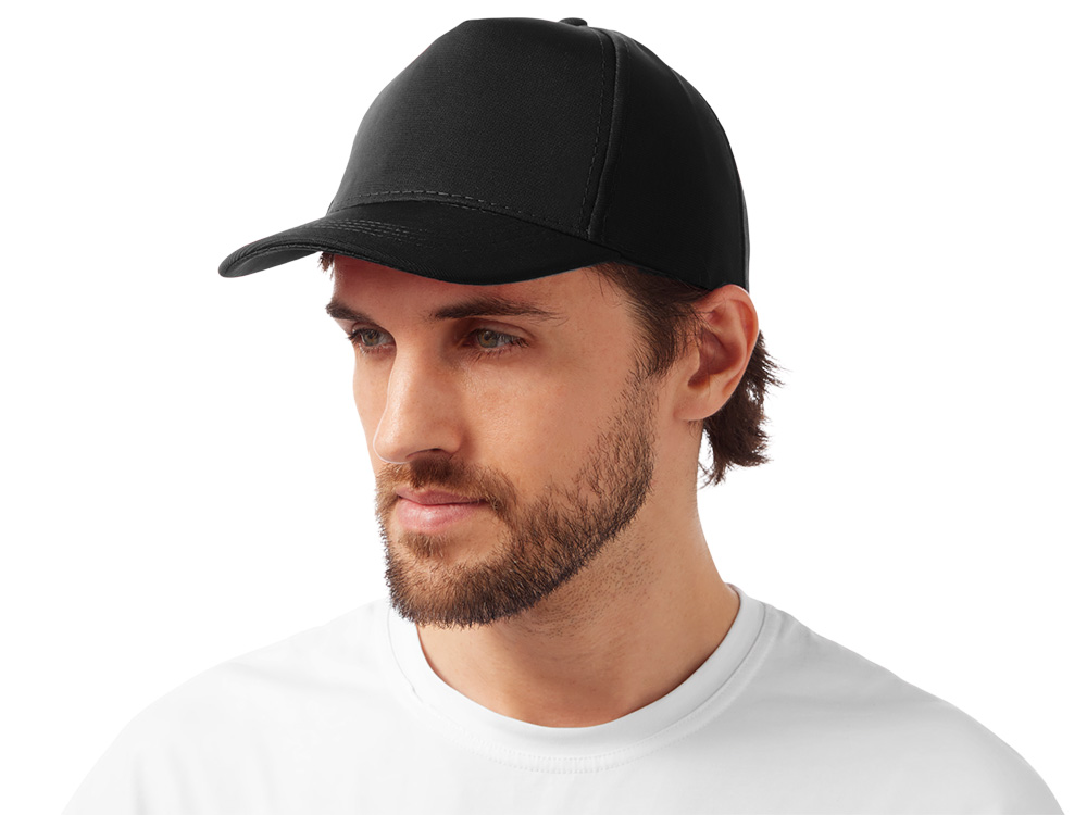 Бейсболка из структурной ткани Fargo, черный-1
