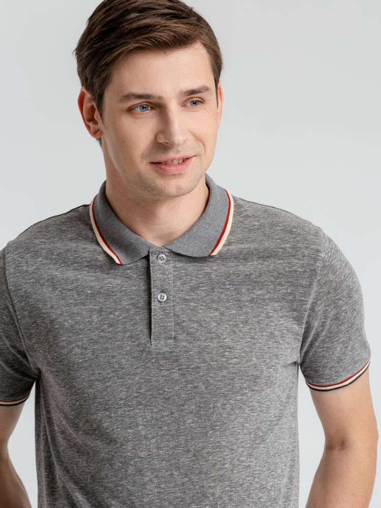 Рубашка поло мужская Paname Men, черный меланж-3