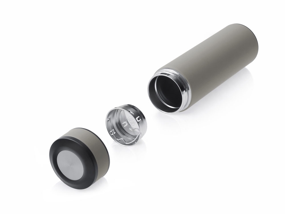 Вакуумный термос Vacuum Flask C1, soft touch, 420мл, серый-3
