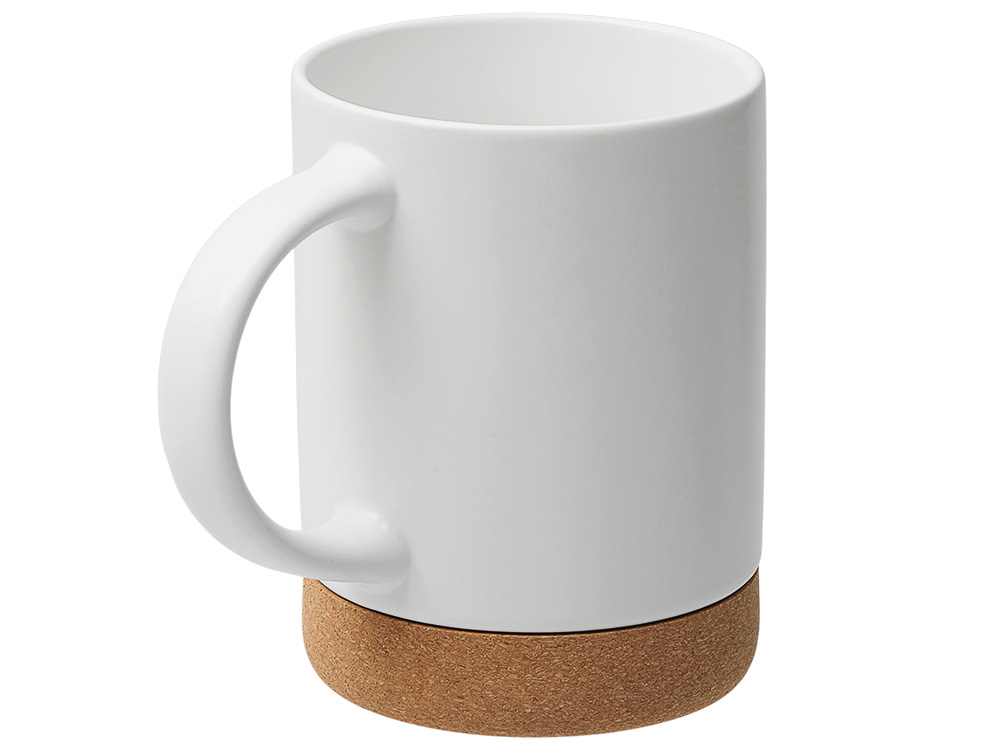 Кружка 450 мл с пробковым дном Корк & Бон, белый-1
