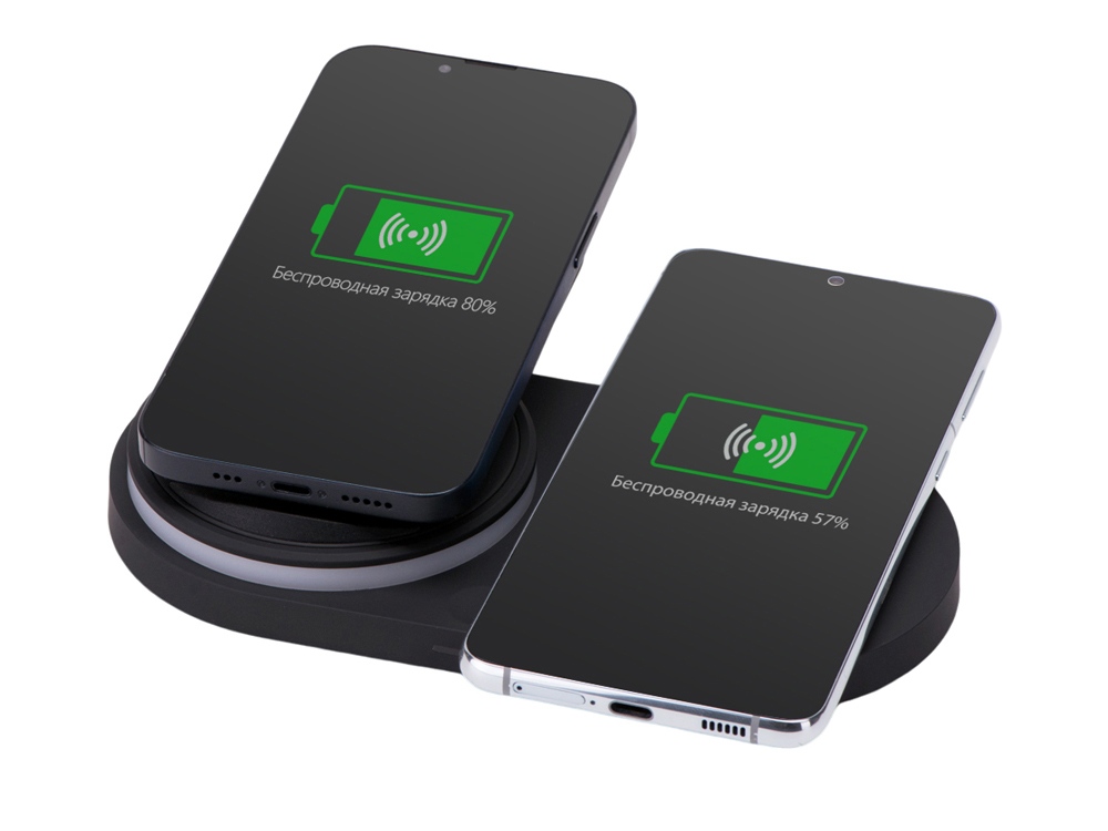 Складная зарядная станция с беспроводной зарядкой Flashport, 15 Вт, черный-3