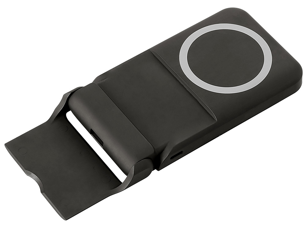 Беспроводной внешний аккумулятор с подсветкой лого и подставкой Magflash, 10000 мАч, 15 Вт, черный-1